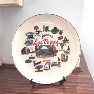 VINTAGE Las Vegas Nevada Souvenir Wall Collectible Plate 7.5” Travel Plate